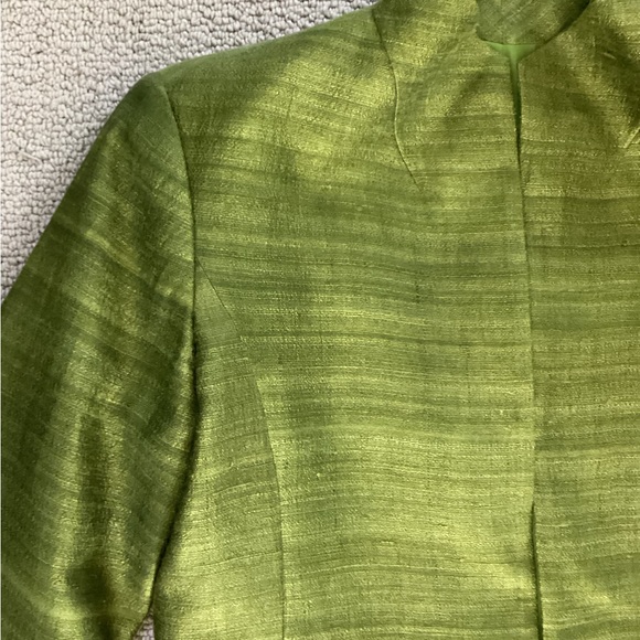 Green Silk Size XS -S Custom Made Green Coat - Picture 2 of 5